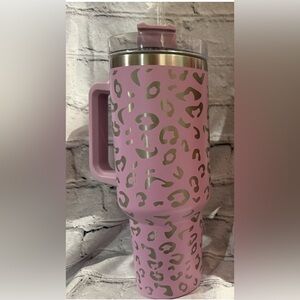 Pinkish/Light Purple Leopard Print Tumbler
